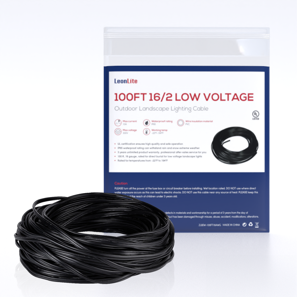 LED Landscape Lighting Accessories  12 Gauge 500 Ft. Low Voltage Landscape  Wire - Black
