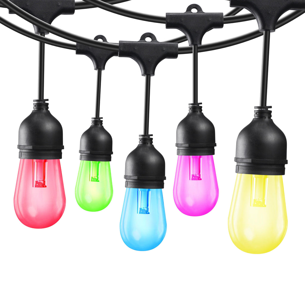 TORCHSTAR® Pro LED Multi-color Outdoor String Light - 50 Feet 15 Lights - LeonLite